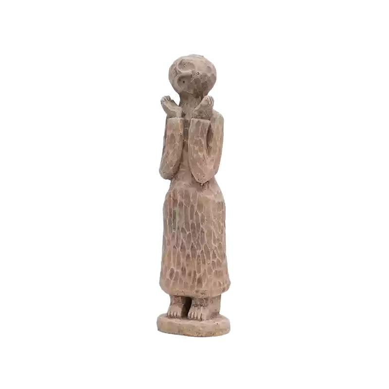 Artistic Human Sculpture Cement Imitation Stone Figurine Wabi-Sabi Resin Decorative Statue for Sample Room Creative Home Decor
