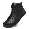 Women PU Leather Hiking Shoes Men's Anti-slip Casual Sneakers Fashion High-top Boots Outdoor Sports Shoes Plus Size 37-48