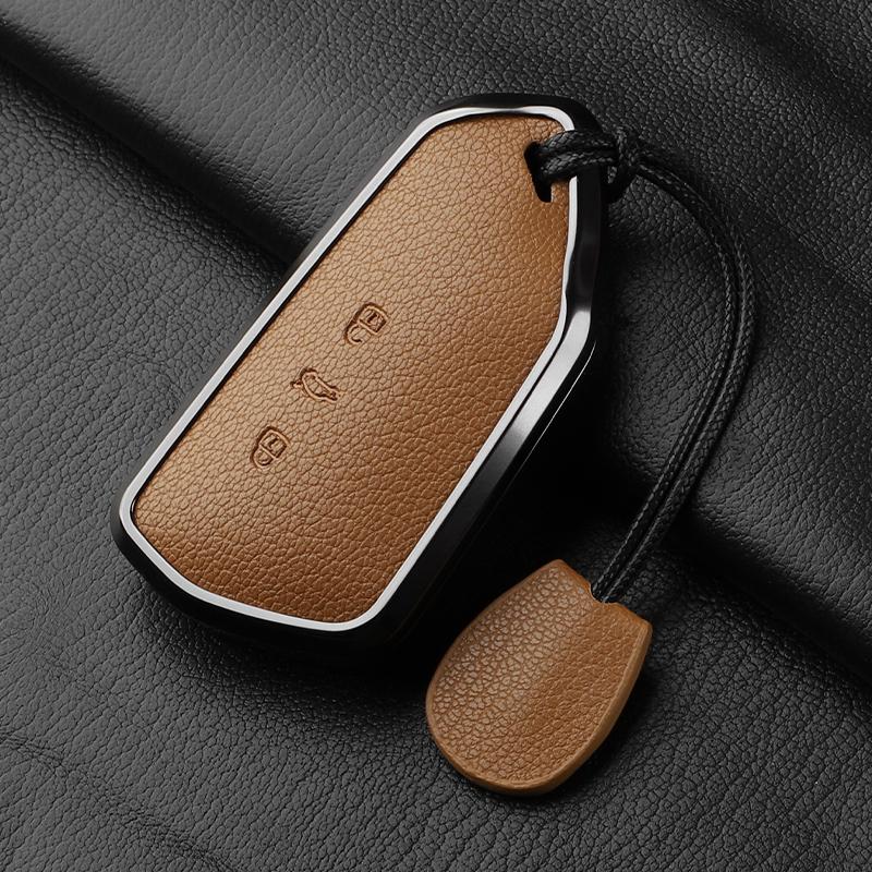 AAABP1 Goatskin Car Key Case Cover For Volkswagen Golf 8 MK8 ID.3 ID.4 Cupra Skoda Octavia A8 SEAT Leon MK4 2020 2021 Formentor Tarraco