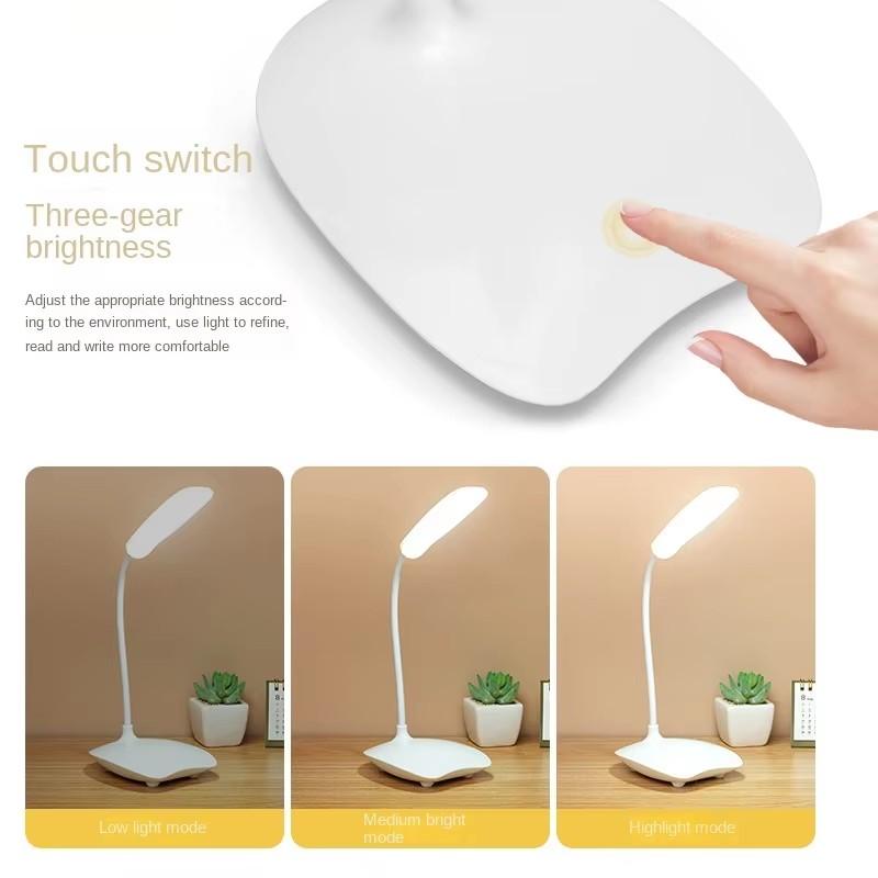 LED Foldable Desk Lamp USB Rechargeable Lighting 3 Mode Dimmable Touch Sensor Eye Protection Student Reading Lamp Night Light