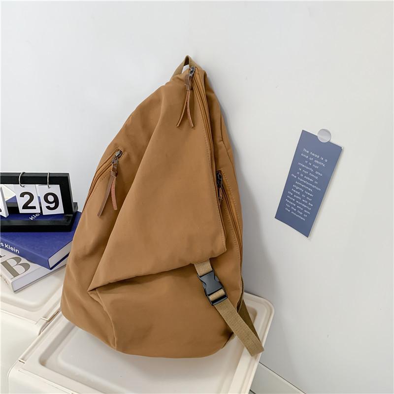 

Літо Новий Модний Крутий Рюкзак Мода Неправильний Унісекс Для вулиці Випраний Брезентовий Рюкзак на Подвійних Плечових Лямках коричневий