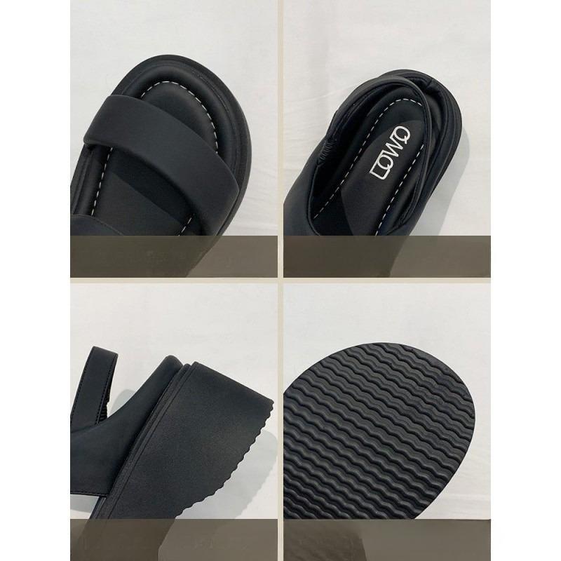 Dámské letní nové jednoduché módní malé muffinové platformové plážové sandály boty