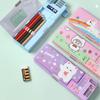 Plastic Pencil Case With Calculator/Pencil Sharpener Fun Mechanism Design Pencil Box Double Sided Use Multi-Functional Pen Bag