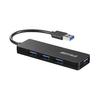 Buffalo USB Hub USB3.0 Slim Design 4 Ports Bus Power Leichtgewicht Kompatibel mit Windows Mac PS4 PS5 Chromebook Telearbeit Heimarbeit BSH4U125U3BK