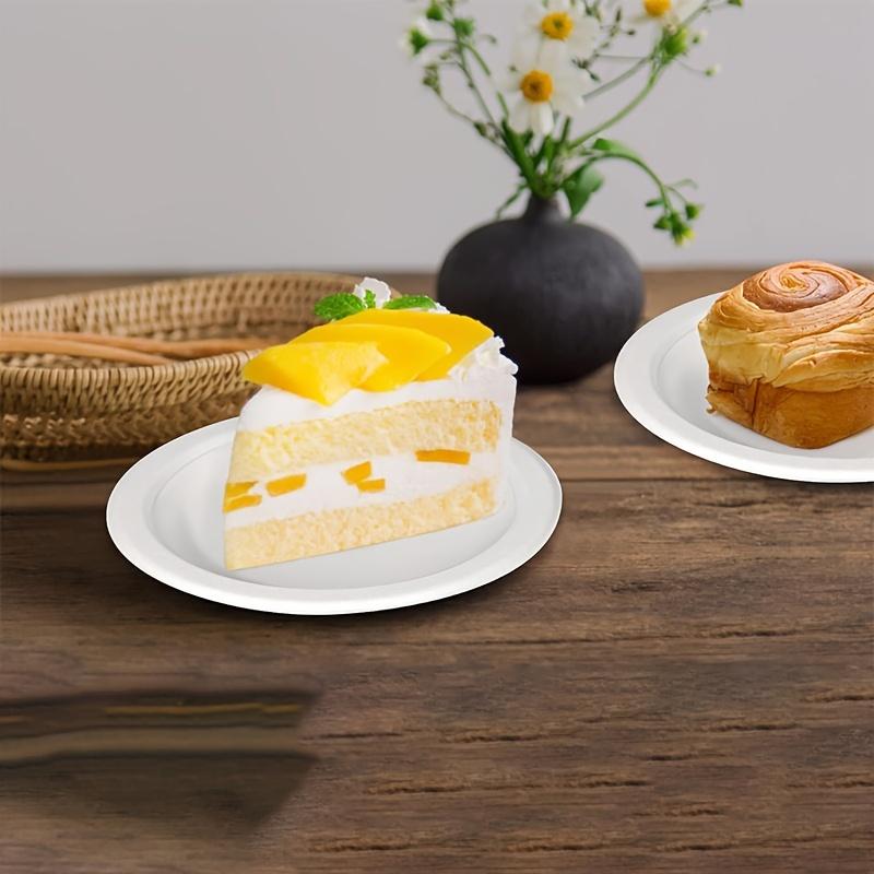 1set/50pcs 7 Inch Small Paper Plate, Disposable Plate, White Paper Plate for Party Wedding Birthday, Paper Dessert Plate