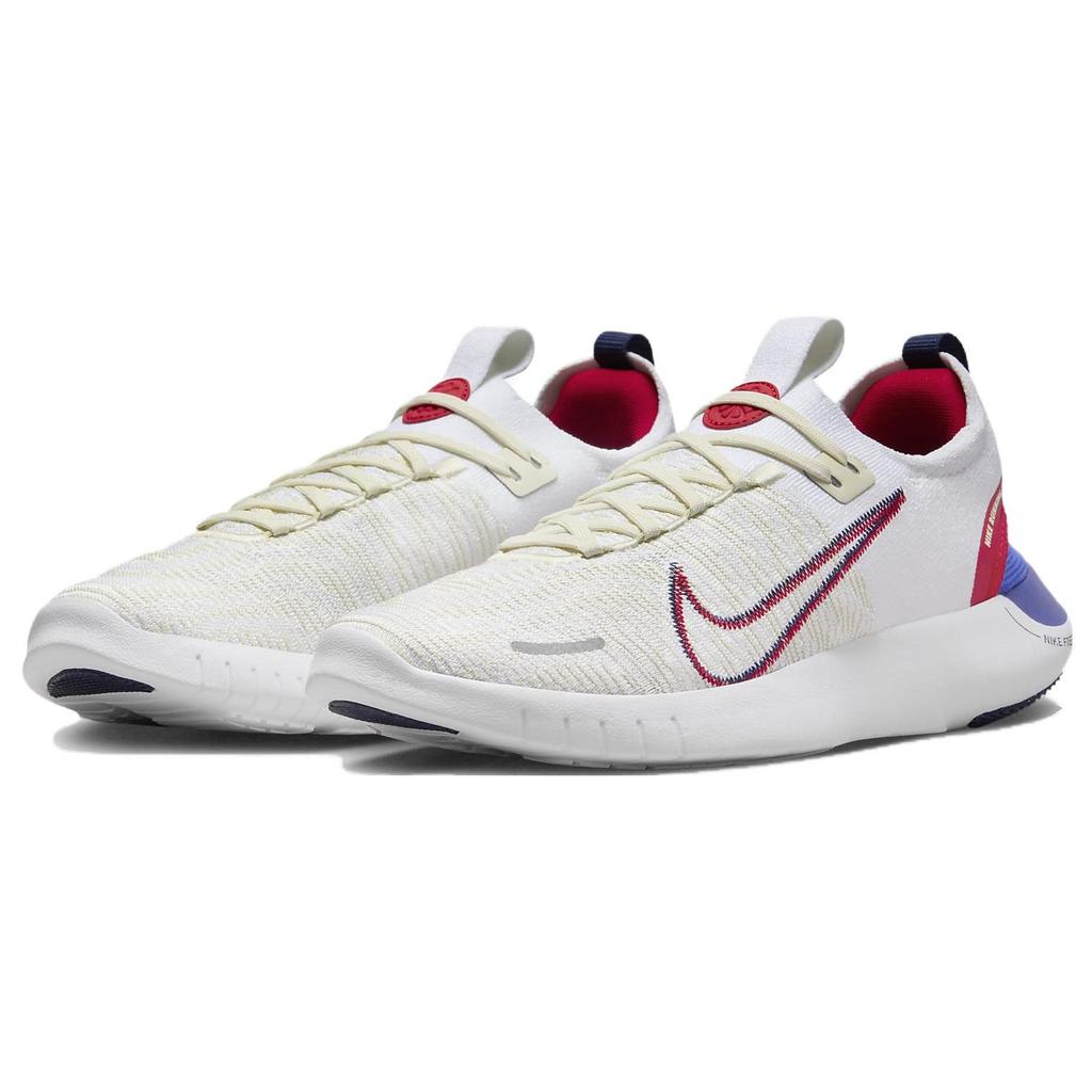 Nike Free RN NN Road Running Shoes 'White Sea Glass Blue Joy University Red' Men's FB1276-100