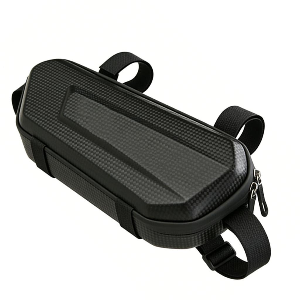 Bike Top Tube Bag Hard Shell Strap Fixing Multifunctional Bike Phone Front Frame Bag for Cycling Black