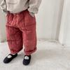 Winter Korean Style Children Thicken Warm Trousers Solid Color Children Casual Quilting Pants