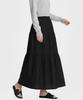 Keulleiseu Tiered Knit Skirt_Black
