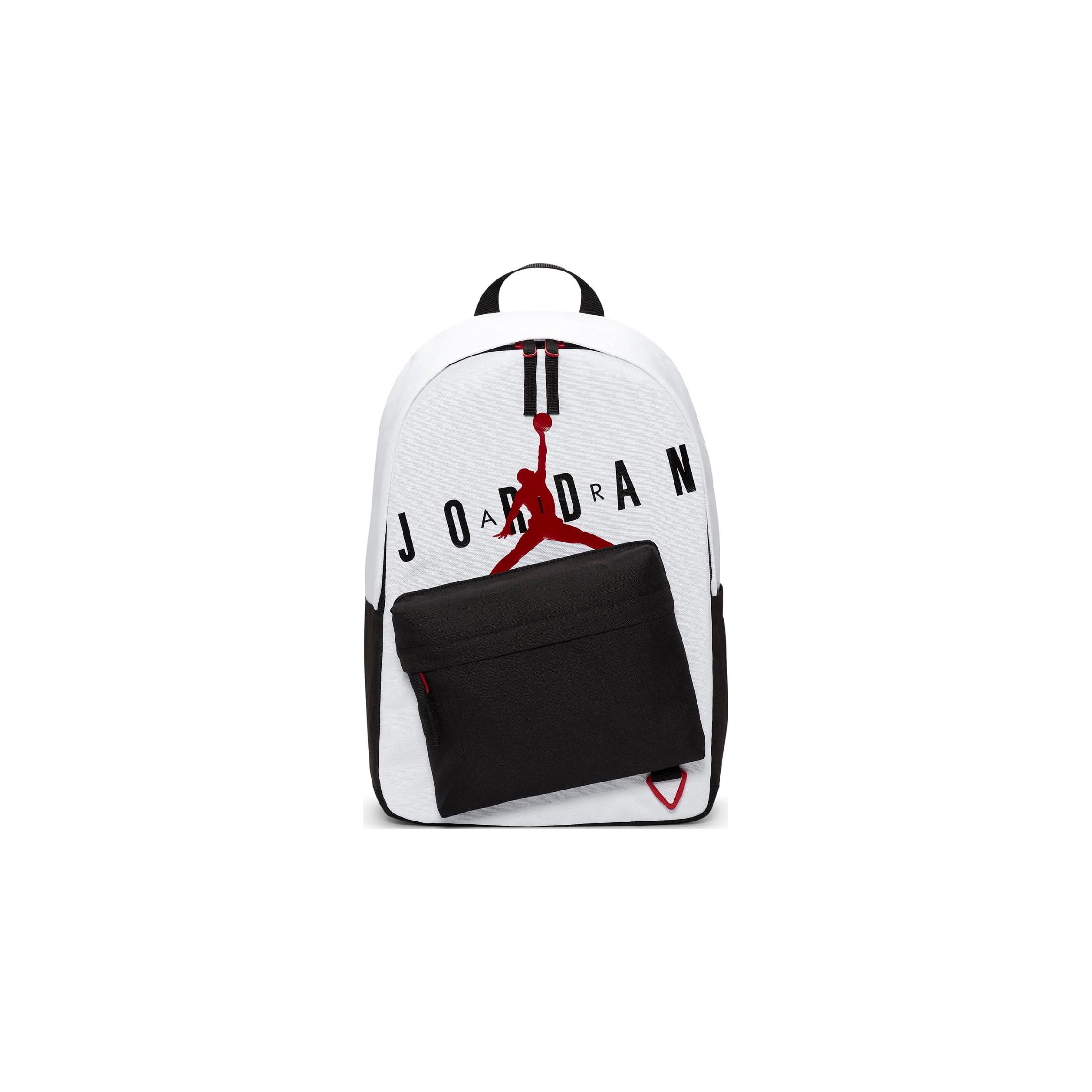 

Jordan Air Print Zipper Backpack Unisex Backpack Black White JD2223011GS-002 Black White