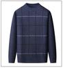 Dad's Warm Plaid Sweater for Middle-Aged & Elderly Men 50s 60s - Plus Velvet, Thick, Round Neck, Autumn & Winter Base Layer.