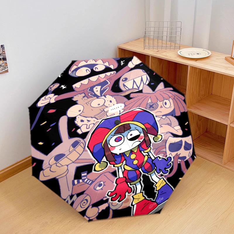 Pomni Halloween Characters Automatic Umbrella - Suitable Travel Outdoor Portable Umbrella Birthday Gift Daily Essentials