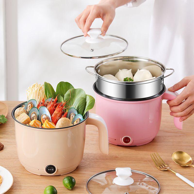 Compact Multifunctional Electric Cooker - Mini Rice & Noodle Pot for Dorm Rooms
