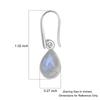 Natural Rainbow Moonstone Pear Shape Gemstone 925 Sterling Silver Small Tiny Drop Dangle Earring For Women & Girls
