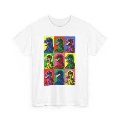 T-shirt stanley desantis dinosaure pop art porté par steven spielberg en 1993