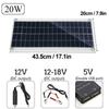 20W Solar Panel Battery Charger Portable Solar Panel Trickle Charging Kit for Car Automotive Motorcycle RV