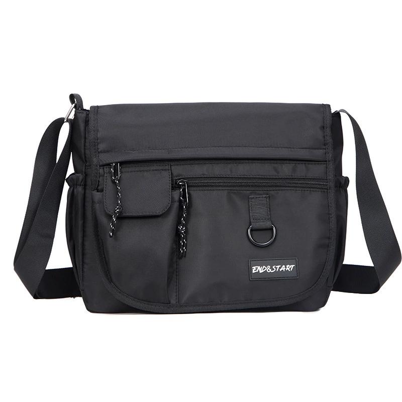 Men Canvas Messenger Bag, Large Capacity Casual Postman Style Single Shoulder Crossbody Bag