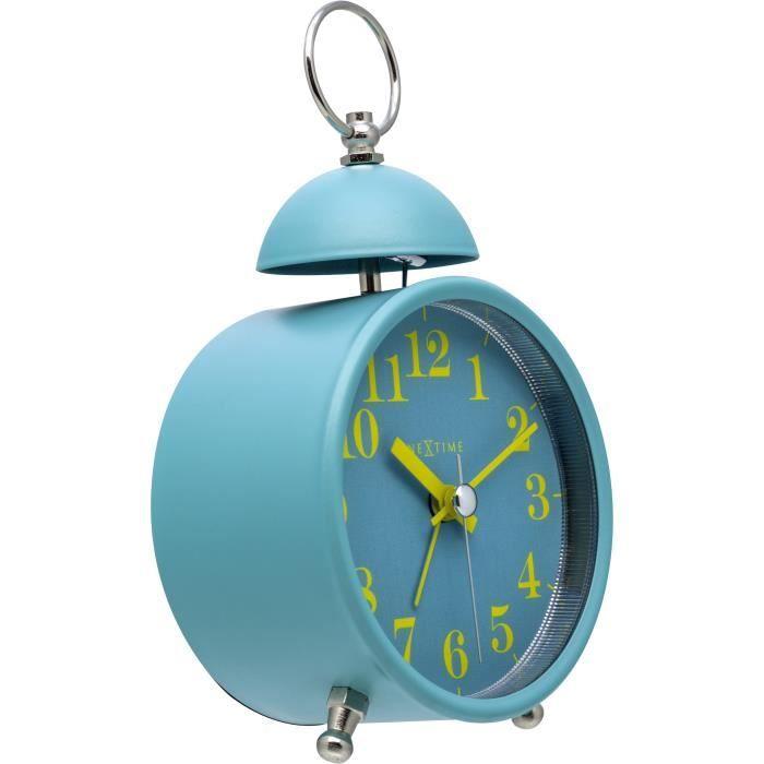 Ceas de masă - NeXtime - Sonerie simplă - Ø 16 cm - Metal - Turcoaz - Alarmă puternică