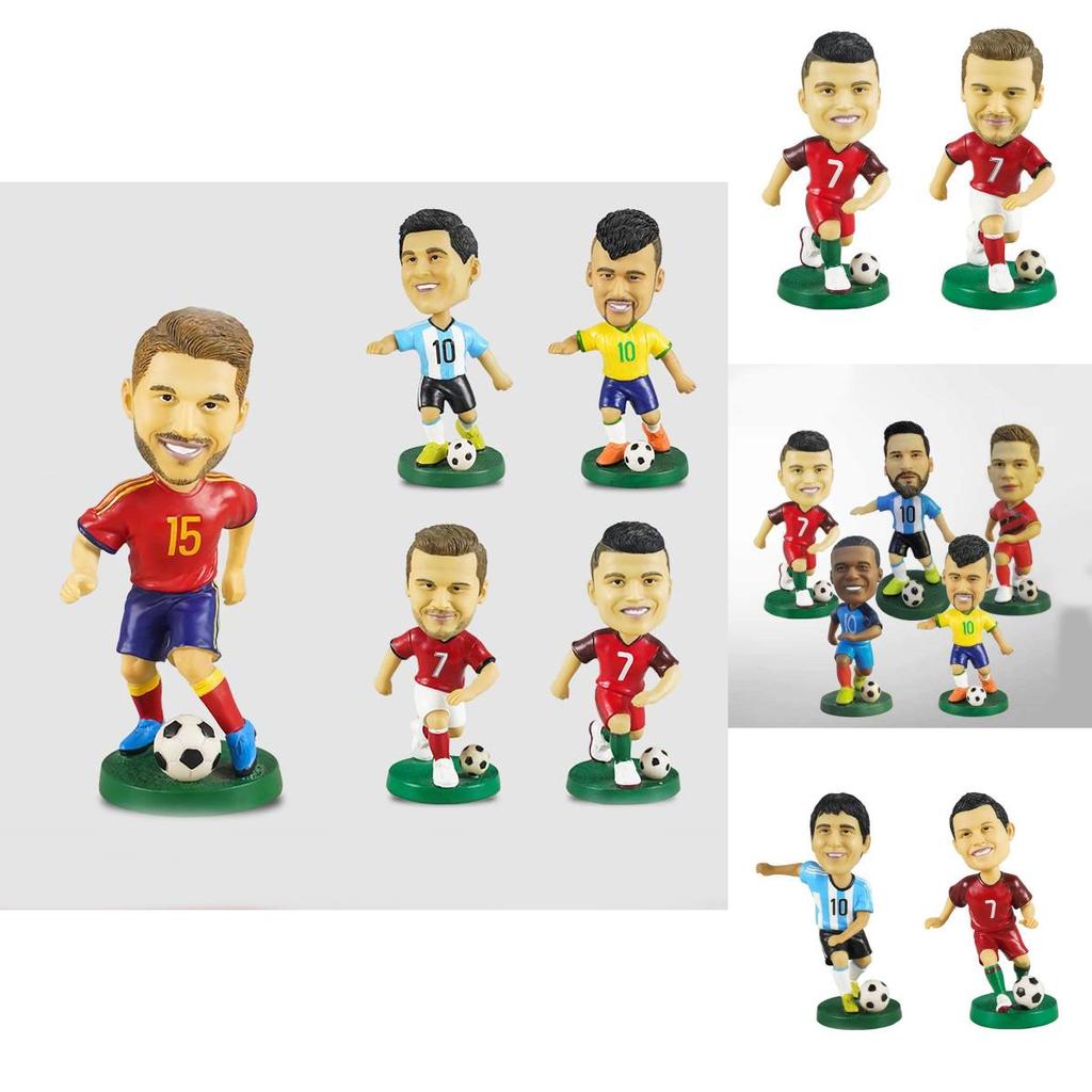 Resin Soccer Star Figurine 12cm Home Decor And Car Ornament Gift For Boys**