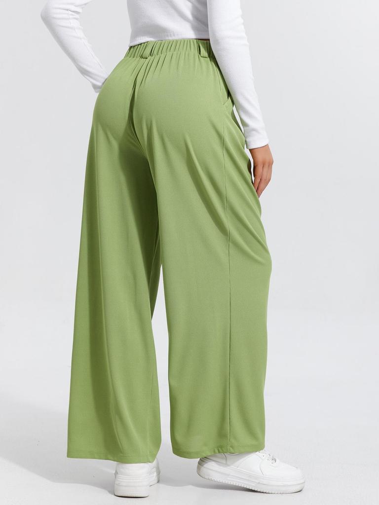 2025 Europese en Amerikaanse Dames Hoge Taille Wijde Pijp Elegante Casual Broek