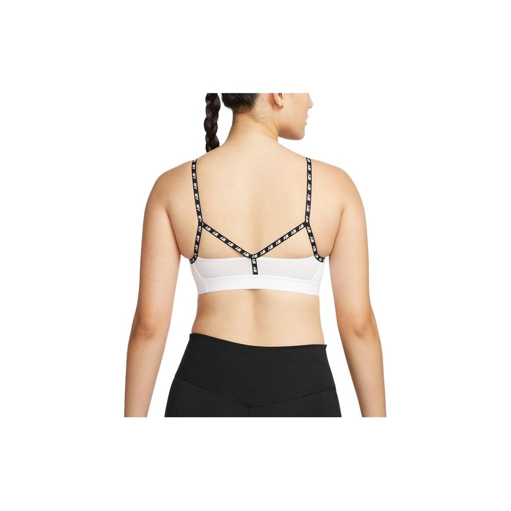 Nike Low Impact Support Padded Letter Sports Bra Women Underwear White DM0672-100