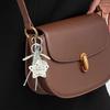 Adorable Bows Wing Key Chain For Girls And Teens Featuring Chic Star Shape And Smooth Texture Handbag Accessory