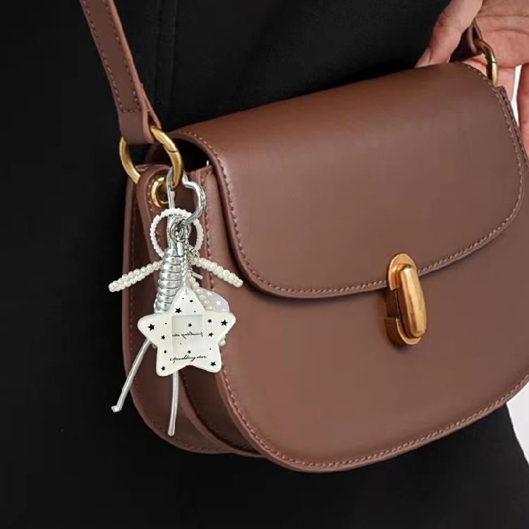 Adorable Bows Wing Key Chain For Girls And Teens Featuring Chic Star Shape And Smooth Texture Handbag Accessory