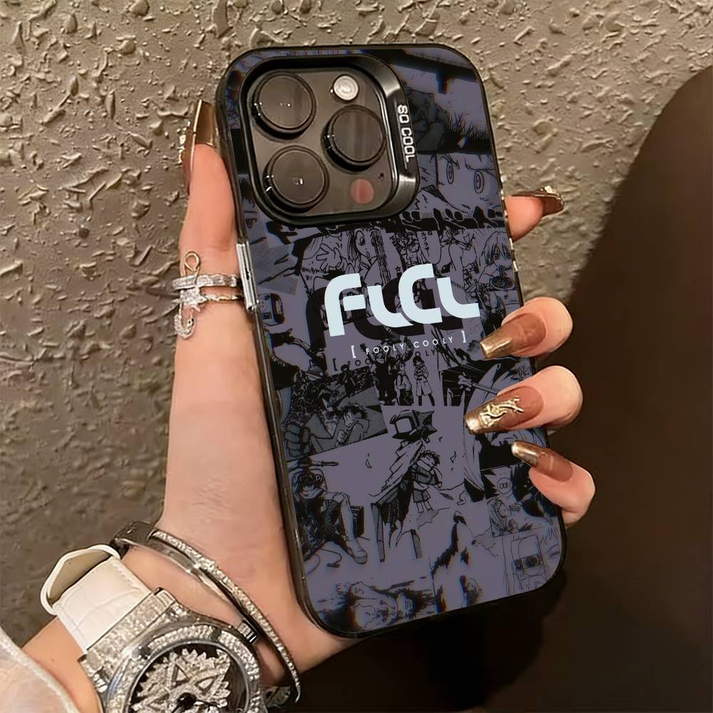 

FLCL First L-Love C-Cyber Love Phone Case For iPhone 17,16,15,14,13,12,11 Plus,Pro Max,XS,Colorful Silver Black Cover iPhone16e