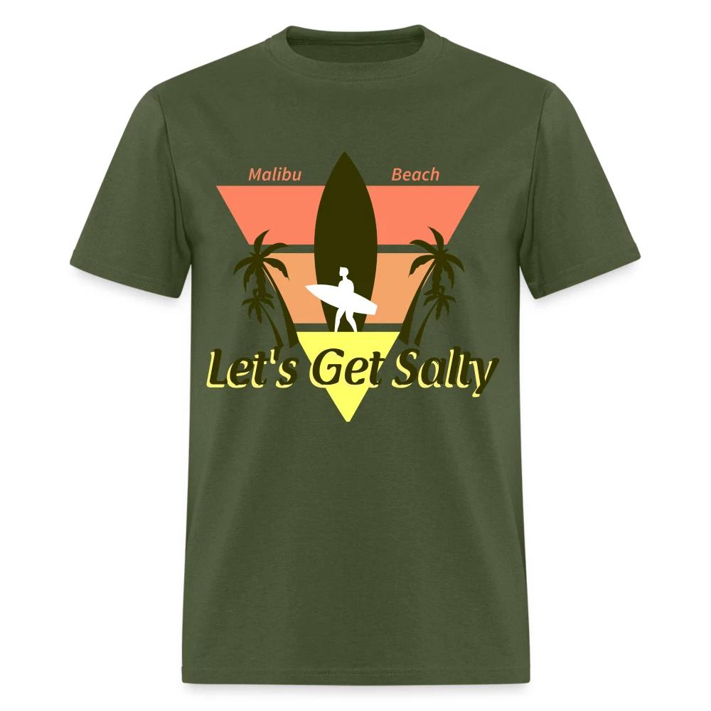 Lets Get Salty shirt California Surfer Sunset Malibu Beach T-Shirt Size S-6XL S