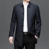2026 Mid-Length Men's Business Casual Trench Coat - Spring/Autumn, Loose Fit, Single-Breasted Dad Style