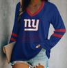 2024 Women's V-Neck NFL Team Long Sleeve T-Shirt with 3D Print Design