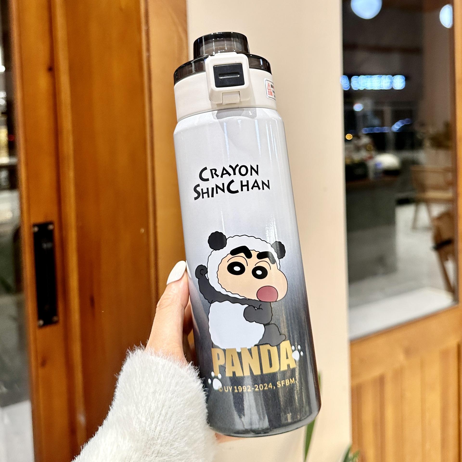 

Crayon Small New Shadow Special Double Drink Thermos Flask Cup Mug New Summer Handy Anime Water Cup Children Go To School Straight Drink Drinking 600ml