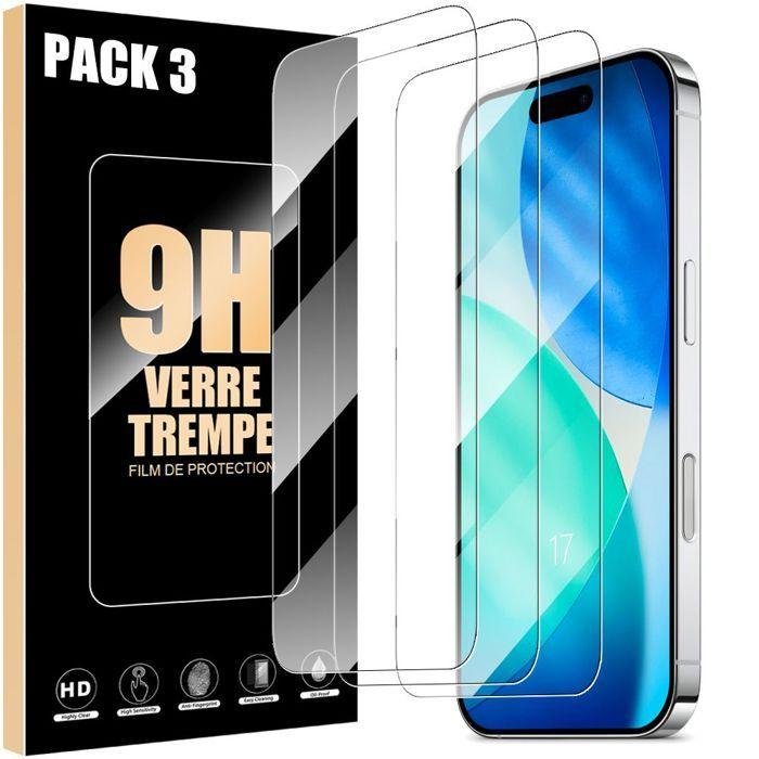Pack de 3 Verres Trempés - BOOLING - pour iPhone 17 - Protection 9H - Antichoc - Transparent