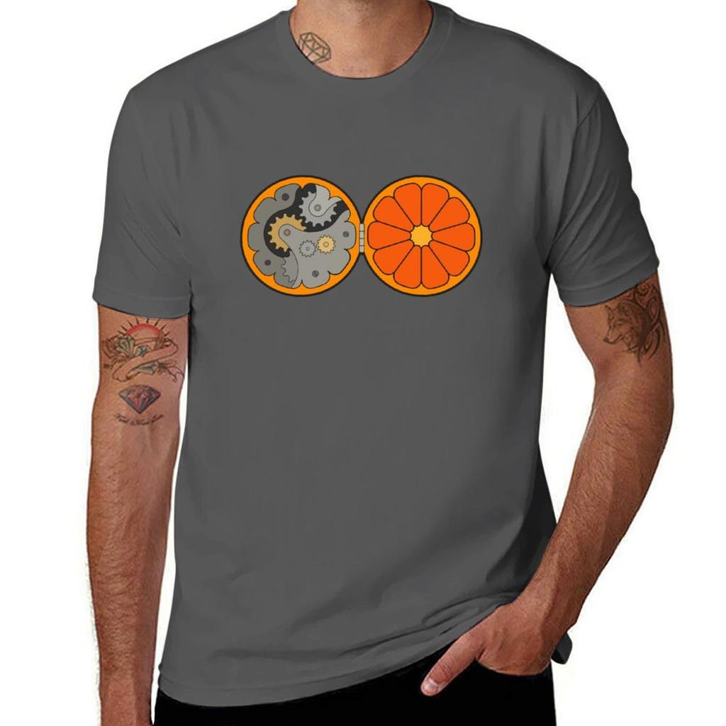 Clockwork shirts print for man t slim Literal shirt custom T-Shirt Orange fit t A