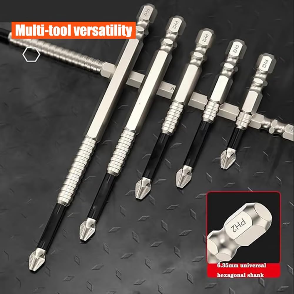 

K5 Anti Slip Bit, K5 Impact Resistant Non Slip Bit, 2025 Новый набор ударных отверток Anti Slip Ph2, Магнитные нескользящие отверточные биты для дрели, Высокая 1*set