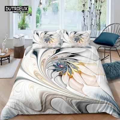 Home Living Luxus 3D Goldblumen Bettwäscheset Abstrakte Bettbezug Kissenbezug Queen und King EU/US/AU/UK Größe Bettdecke Bettwäsche