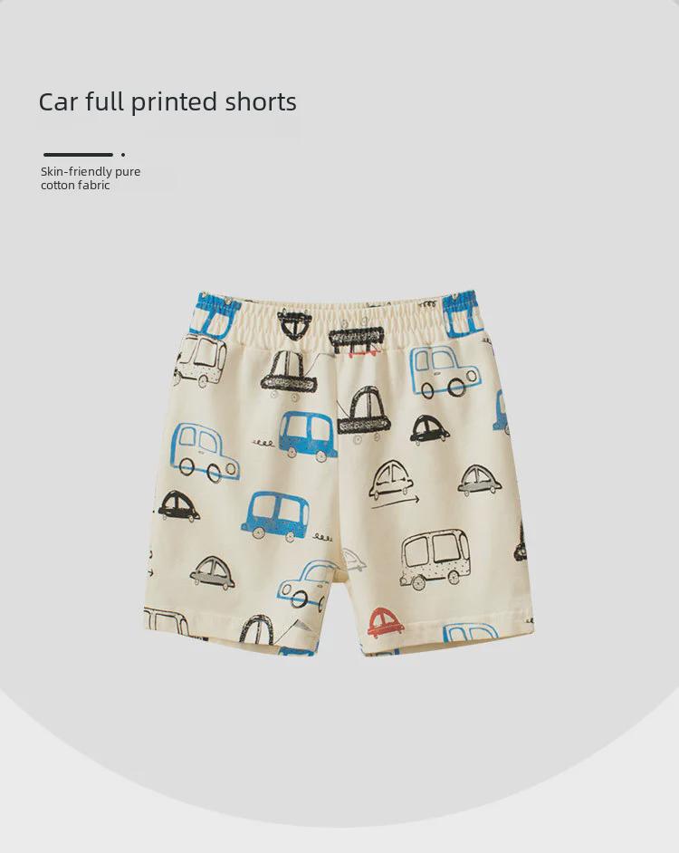 27Kids Cartoon Car Baby Boy Shorts - Breathable, Lightweight Children's Pants