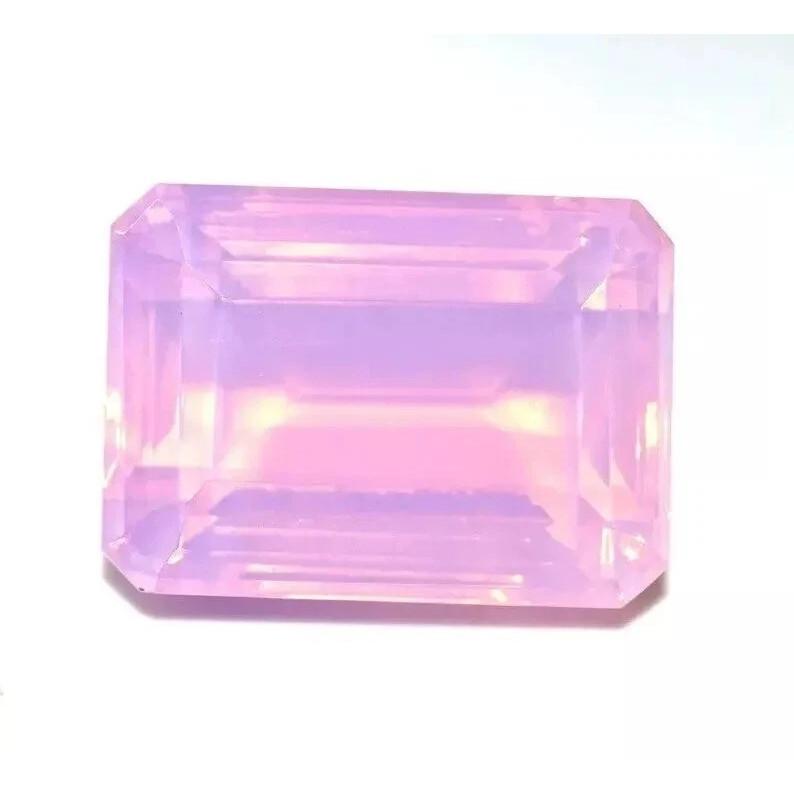 Fabulous A++ Pink Opal Emerald Cut 50-52 Ct Certified Loose Gemstone