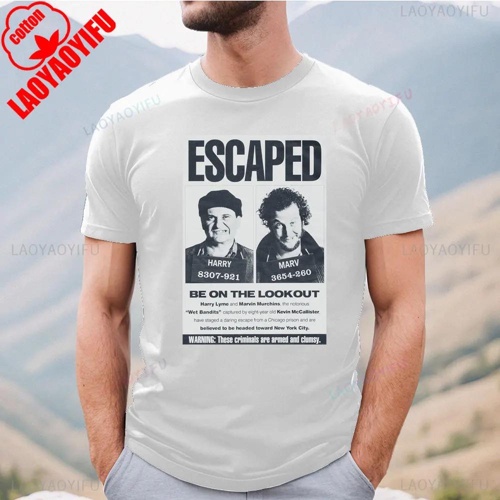 2025 Funny Home Alone Thief Mens High Quality T Shirt Vintage TeeShirt Short Sleeve Round Collar TShirt Cotton Adult Tops