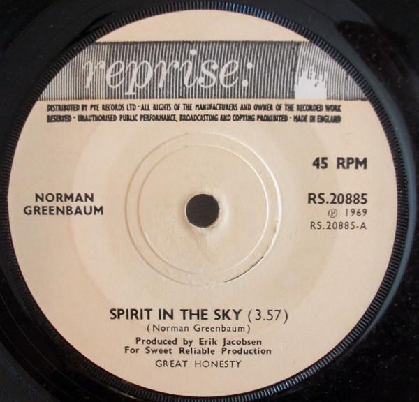 

7inch Record NORMAN GREENBAUM - Spirit In The Sky RS20885 Reprise Records 1969 UK Rock Used