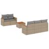 Vidaxl 6-Cz. Garden Furniture Set With Cushions, Beige, Poly Rattan