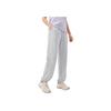 Anta Solid Color Mid Waist Simple Cuffed Knitted Sports Pants Women bottoms Gray 162428302-1