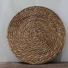 Cattail Straw Braided Round Placemat and Coaster - Heat-Resistant Japanese-Style Table Mat for Home or Restaurant Decor