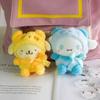 @Mini Kawaii Sanrio Keychain Plush Kuromi Doll Keyring Hello Kitty Plushie Cinnamoroll KeyChains Bag Pendant Toy Gift