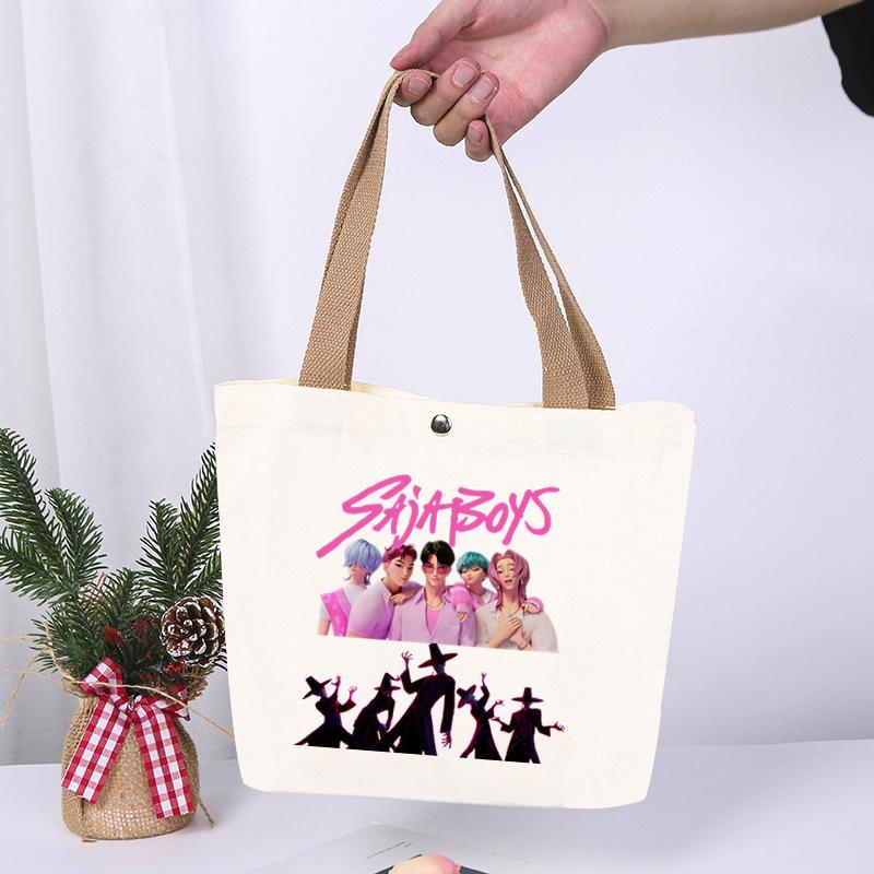 Anime Cartoon Print Student Commuting Trend Handbag Casual Lightweight Canvas Shoulder Bag
