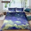 Starry Sky Duvet Cover Colorful Galaxy Outer Space Quilt Cover Glitter Polyester Dream Starry Sky Theme For Bedroom Decorations