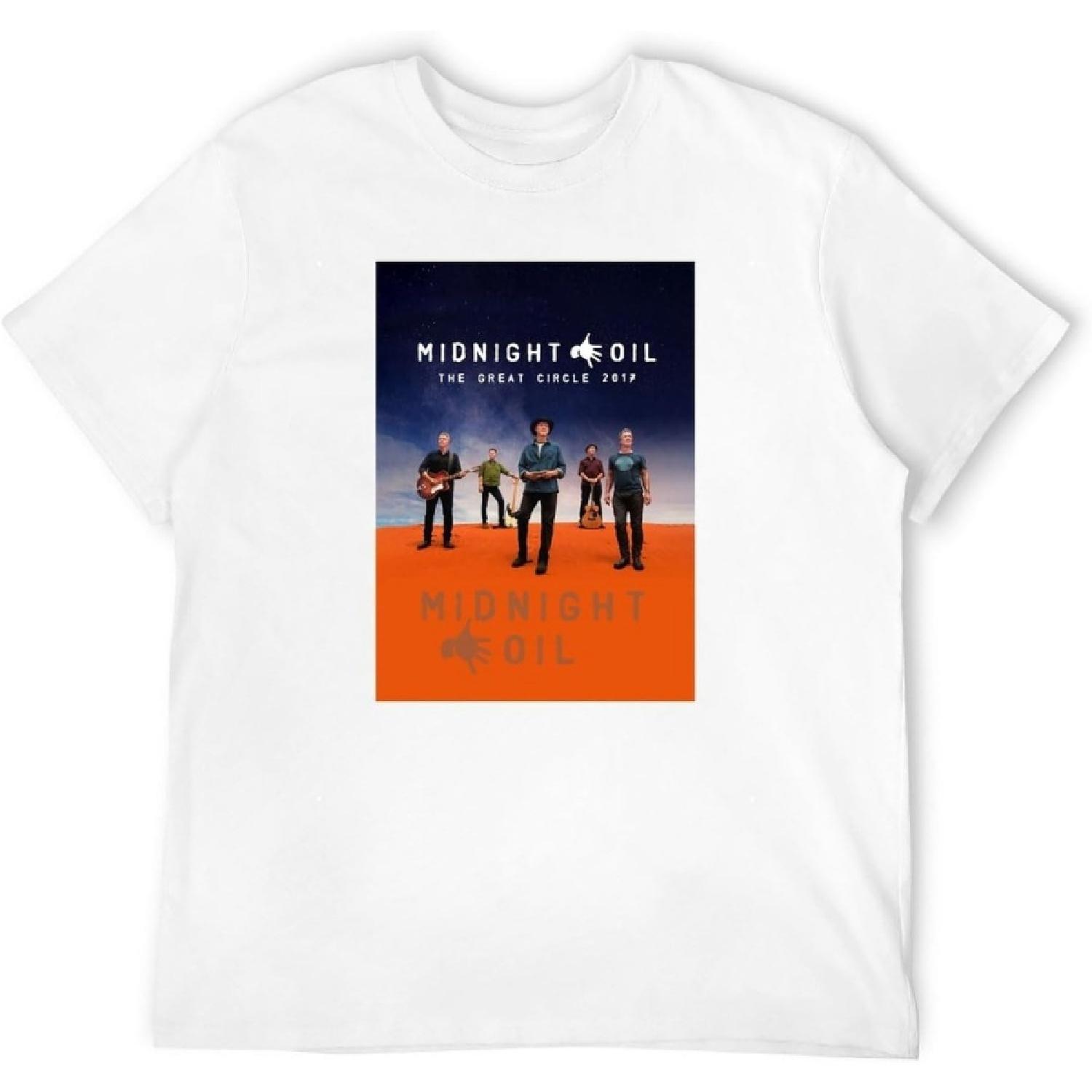 DOO MJUGG Мужская футболка Midnight Oil T Мужская футболка Размер от S до 3XL Круглый вырез Модная повседневная футболка с принтом Белый XXXXXL белый
