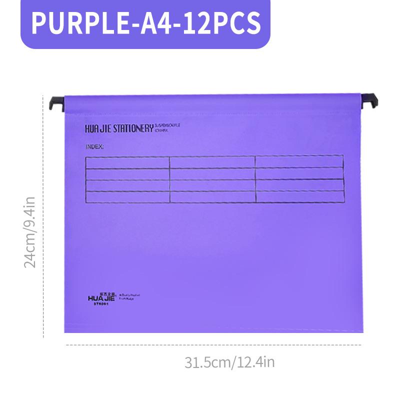 A4/FC PP Hangmappen met Plastic Haken – Hangend Type Snelle Werkmap, Multi-, Documentenopslag Thuiswerkplek purple