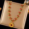 EILIECK 316L Stainless Steel Sun Heart Flower Pendant Necklace 18K Gold Plated Accessories Charm Handmade Jewelry For Women Girl