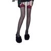 Sexy Wind Black Silk White Lace Long Medium Tube Over Knee Suspender Socks Women'S Summer Suspender Stockings Stockings